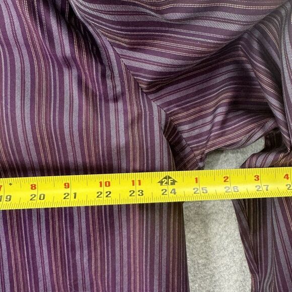 Eddie Bauer Mens TXL Button Down Shirt Wrinkle Resistant Purple Striped Work - Picture 6 of 12